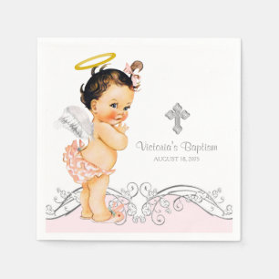 Angel Girl Baptism Christening Napkins