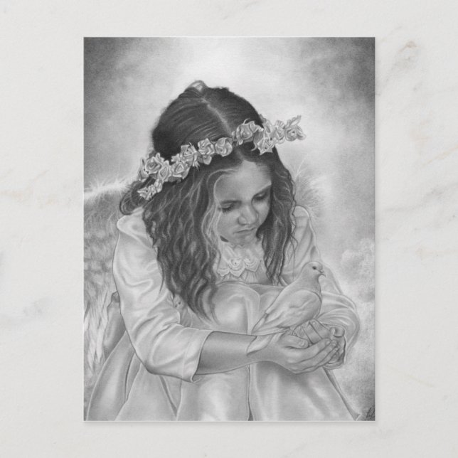 Angel girl dove blessings Postcard (Front)