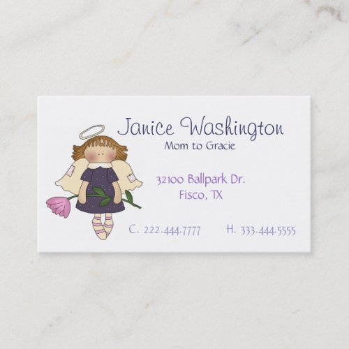 Angel Girl with Flower Custom Mommy Card