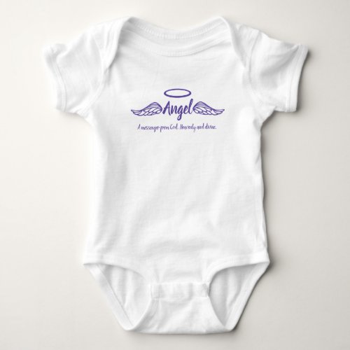 Angel girls name  meaning angel wings purple baby bodysuit