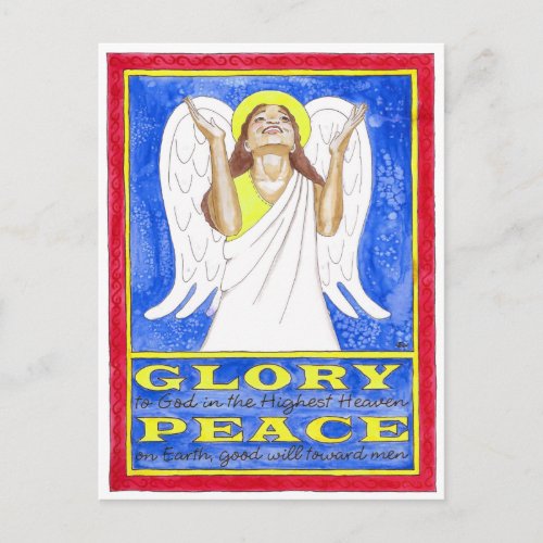 Angel Glory to God Inspirational Postcard