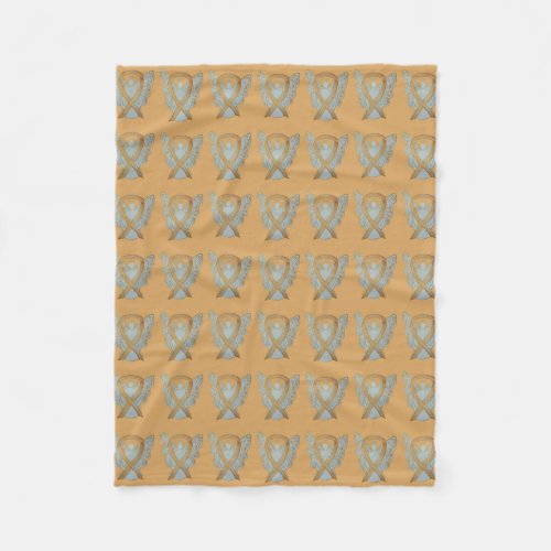 Angel Gold Awareness Ribbon Soft Blankets