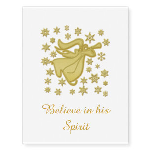 Angel gold snowflake faith temporary tattoos