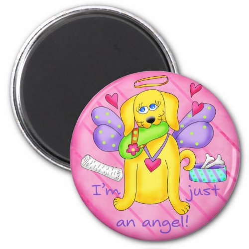 Angel Golden Yellow Dog with Shoe Magnet