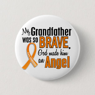 Angel Grandfather Leukemia Button