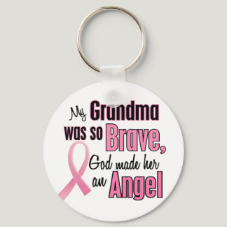 Angel GRANDMA Breast Cancer T-Shirts & Apparel Keychain