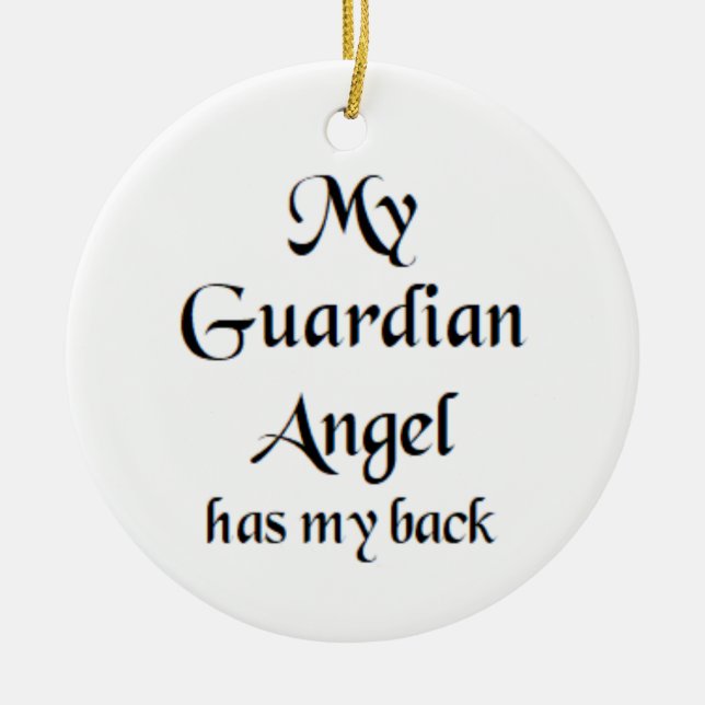 angel guardian has back ceramic ornament (Front)