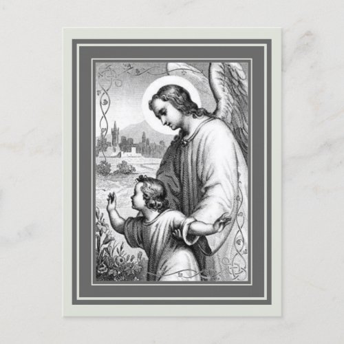 Angel Guarding A Child Postcard