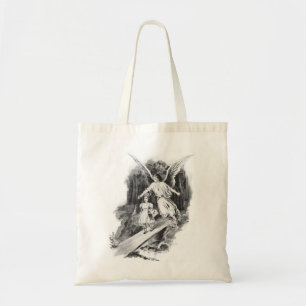 Angel Guarding A Girl Child Tote Bag