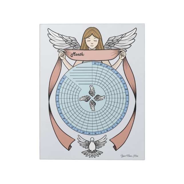 Angel Habit Tracker Custom Notepad (Rotated)