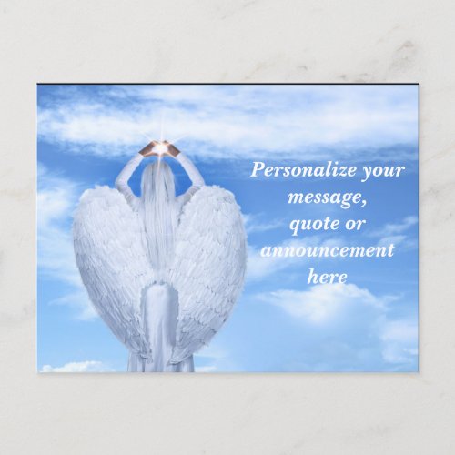 Angel Halo  Wings Personalized Announcement Postcard