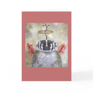 Angel Hazel the badger greeting card