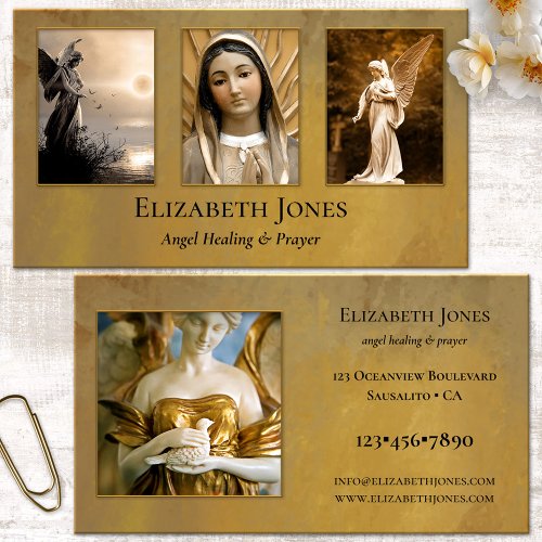 Angel Healing Prayer Grief Counselor Photo Business Card