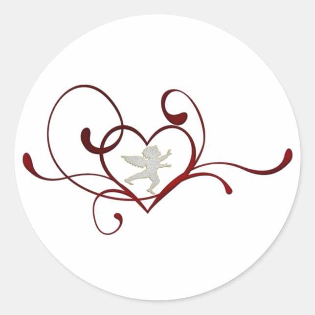 Angel heart classic round sticker (Front)