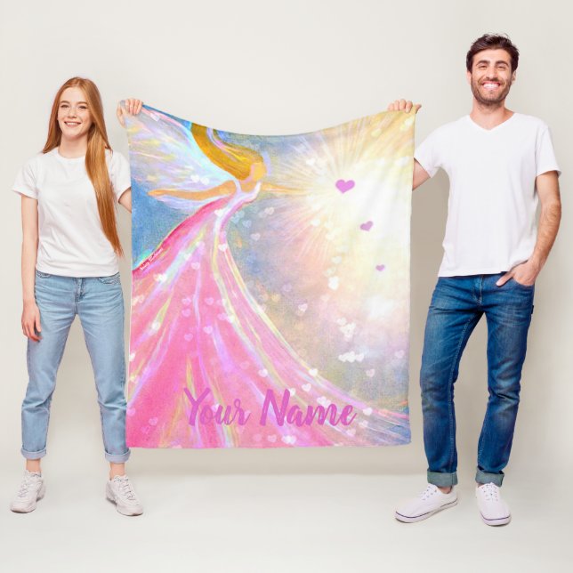 Angel Heart Glowing Radiance Custom Personalized Fleece Blanket (In Situ)