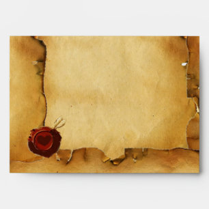 ANGEL HEART RED WAX SEAL PARCHMENT ENVELOPE
