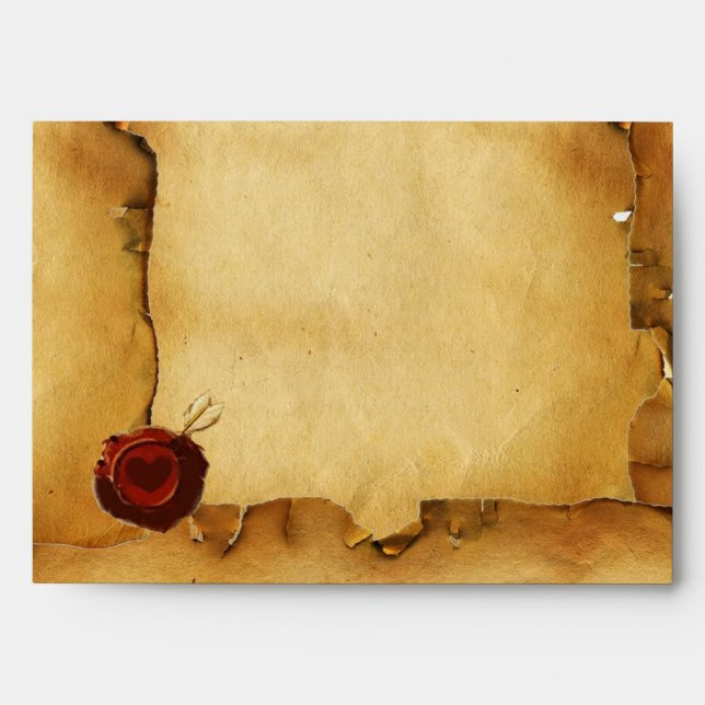 ANGEL HEART RED WAX SEAL PARCHMENT ENVELOPE (Front)