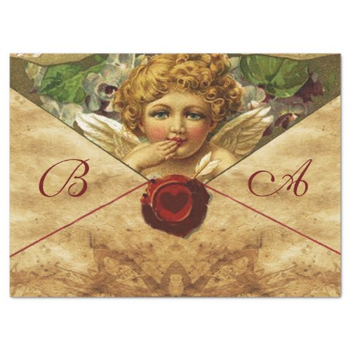 ANGEL HEART RED WAX SEAL PARCHMENT Monogram Tissue Paper