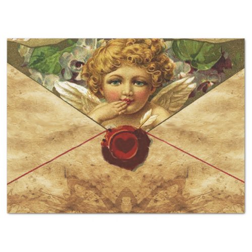 ANGEL HEART RED WAX SEAL PARCHMENT Valentines Day Tissue Paper