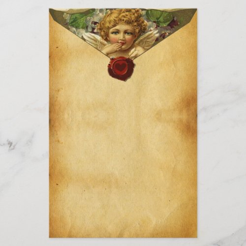 ANGEL HEART RED WAX SEALVALENTINES DAY PARCHMENT STATIONERY