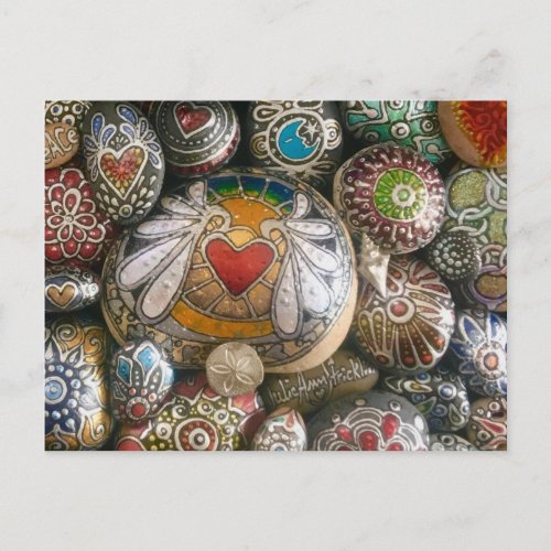 Angel Heart Rock  Silver Shell Post Card