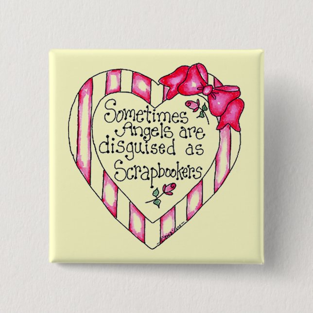 Angel Heart Scrapbooker Tshirts and Gifts Pinback Button (Front)