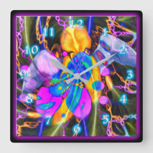 ANGEL HEART SQUARE WALL CLOCK