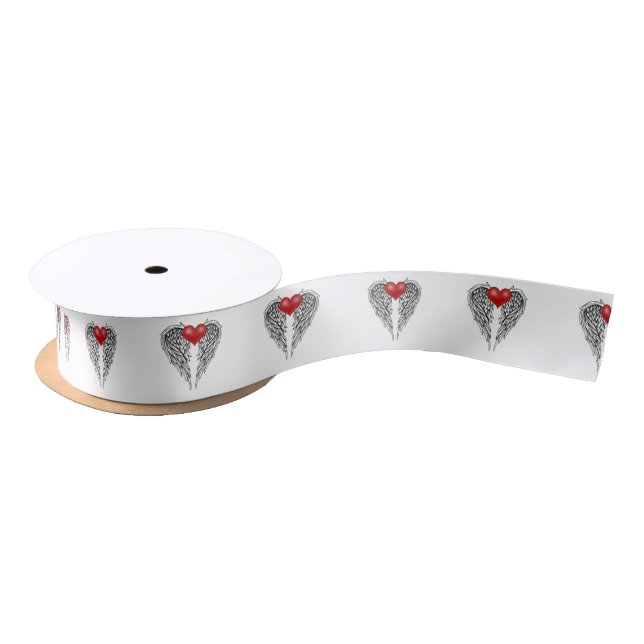 Angel heart tattoo satin ribbon (Spool)