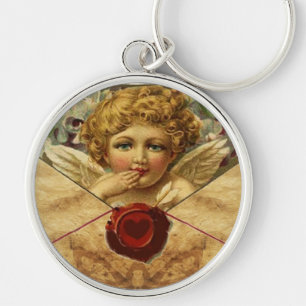 ANGEL HEART WAX SEAL PARCHMENT KEYCHAIN