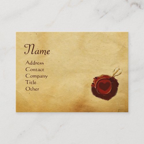 ANGEL HEART WAX SEAL PARCHMENT Monogram Business Card