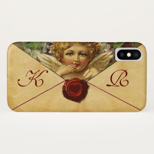 ANGEL HEART WAX SEAL PARCHMENT Monogram iPhone XS Case