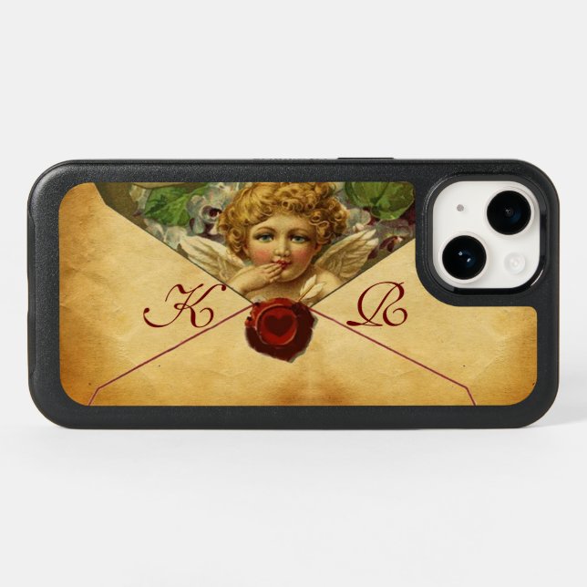 ANGEL HEART WAX SEAL PARCHMENT Monogram  Otterbox iPhone Case (Back Horizontal)