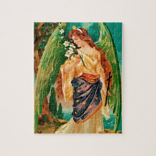 Angel holding a floral branch jigsaw puzzle