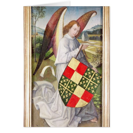 Angel holding a shield cards (Front)
