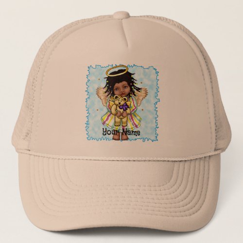 Angel Holding Bear Trucker Hat