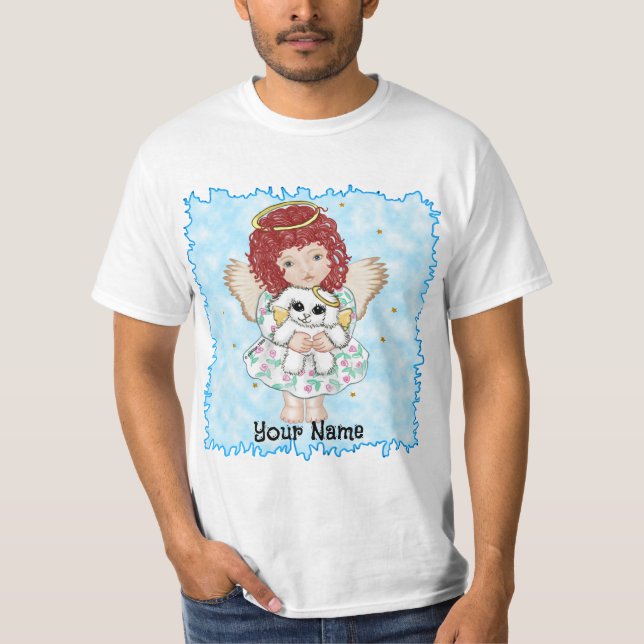 Angel Holding Dog T-Shirt (Front)