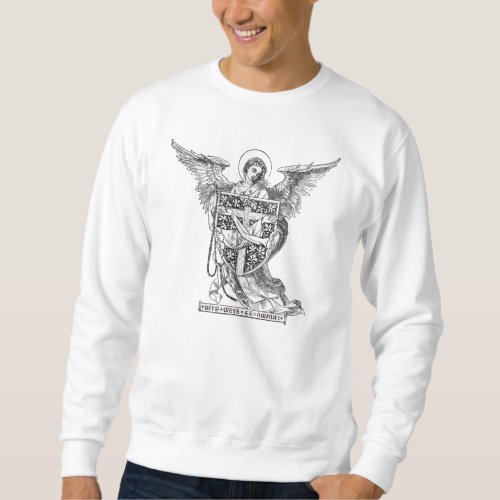 Angel holding Franciscan coat of arms Sweatshirt