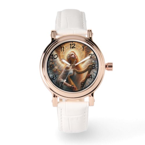 Angel Holding Harp Womans Watch