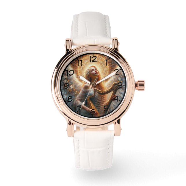 Angel Holding Harp Woman's Watch (Front)