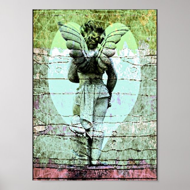 Angel Holy Cross and Heart Poster (Front)