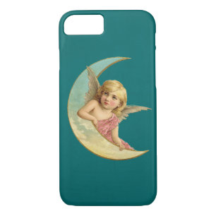 Angel in a crescent moon vintage image iPhone 8/7 case