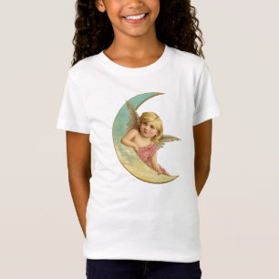 Angel in a crescent moon vintage image T-Shirt