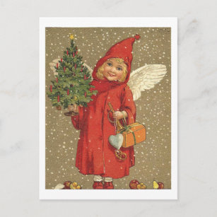 Angel in A Red Coat Postcard