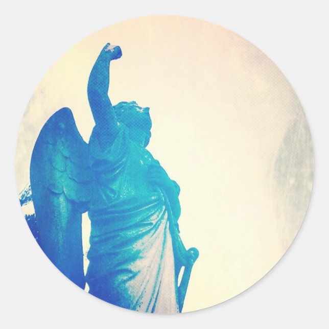 Angel in a Storm Classic Round Sticker (Front)