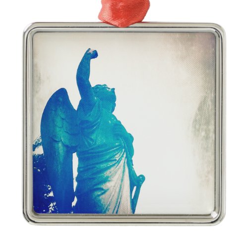 Angel in a Storm Metal Ornament