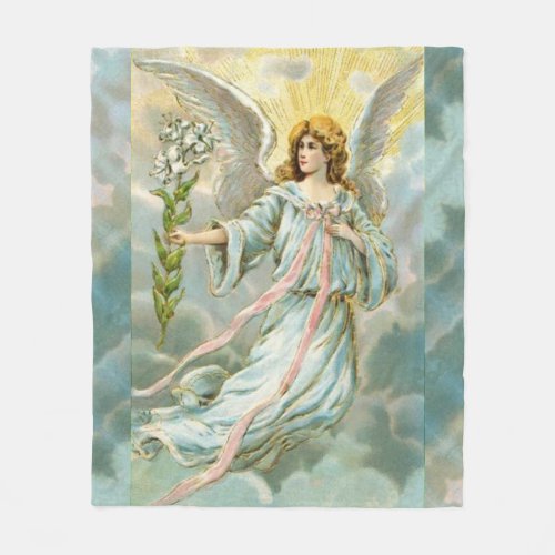 Angel In Blue Fleece Blanket