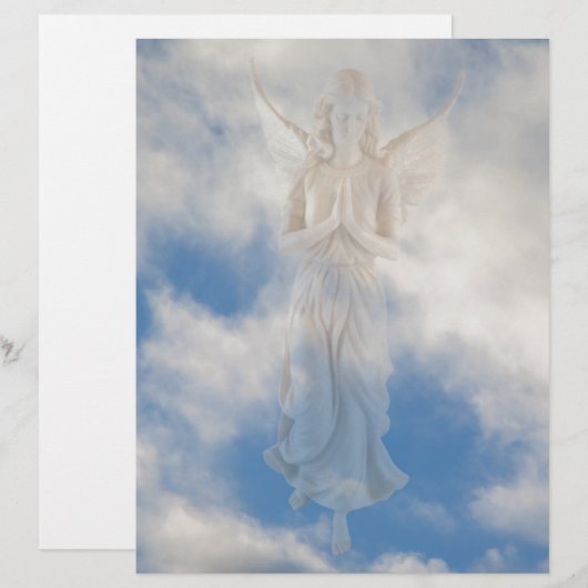Angel in blue heaven cloudy sky by healing love (Front/Back)