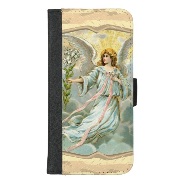 Angel In Blue iPhone Wallet Case (Front)