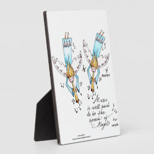 Angel in Blue Playing Music for Our Souls Plaque