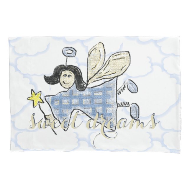 Angel in Blue Sweet Dreams Pillowcase (Front)